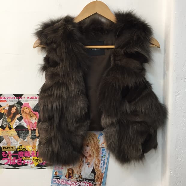 빈티지 리얼 퍼 조끼