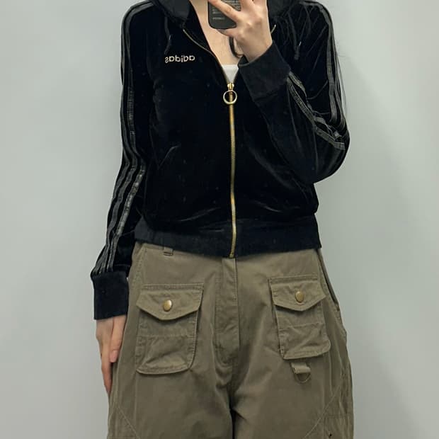 아디다스 y2k 와투케 벨벳 벨루어 후드집업