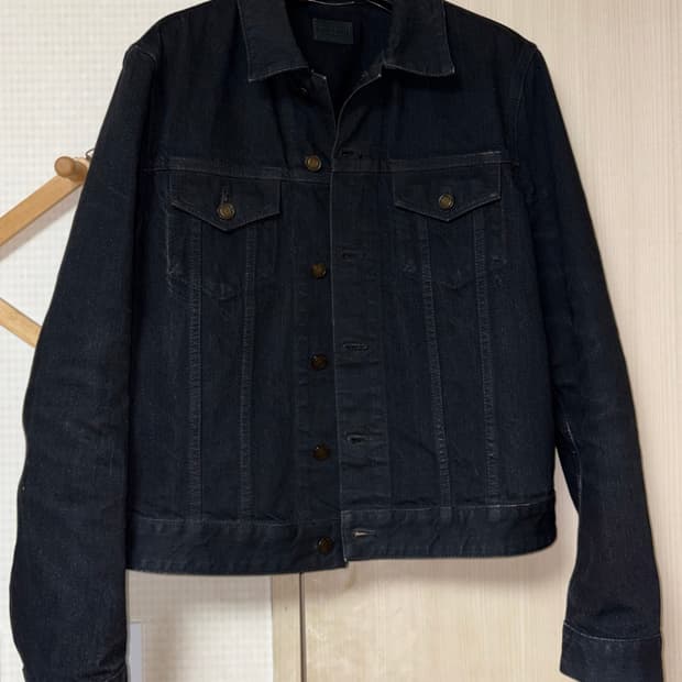 (L->XL) 생로랑 퍼머넌트 블랙 데님 자켓 트러커