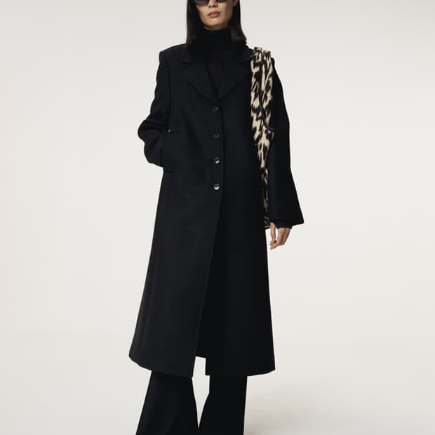 렉토 RECTO 슬림핏 롱 코트 블랙