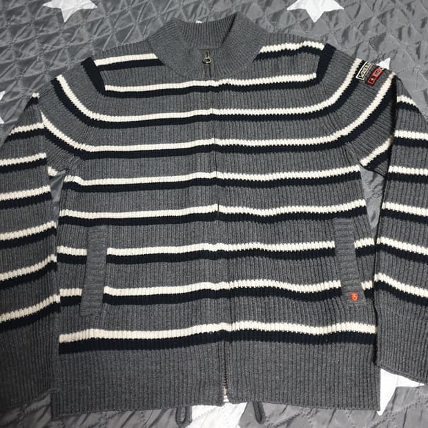 SCOTCH 빈티지 혜비 스트라이프 니트 집업자켓 (L)