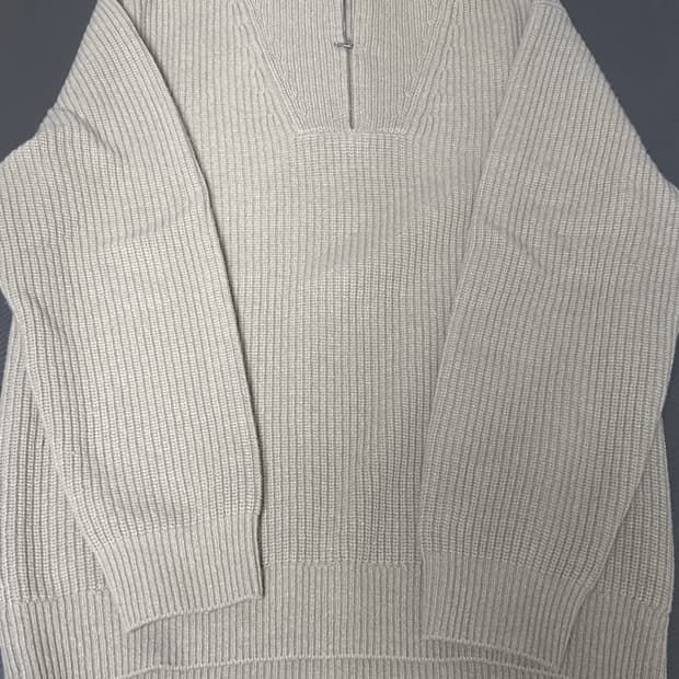 Jill stuart new york 하프 짚업 니트 베이지 XL