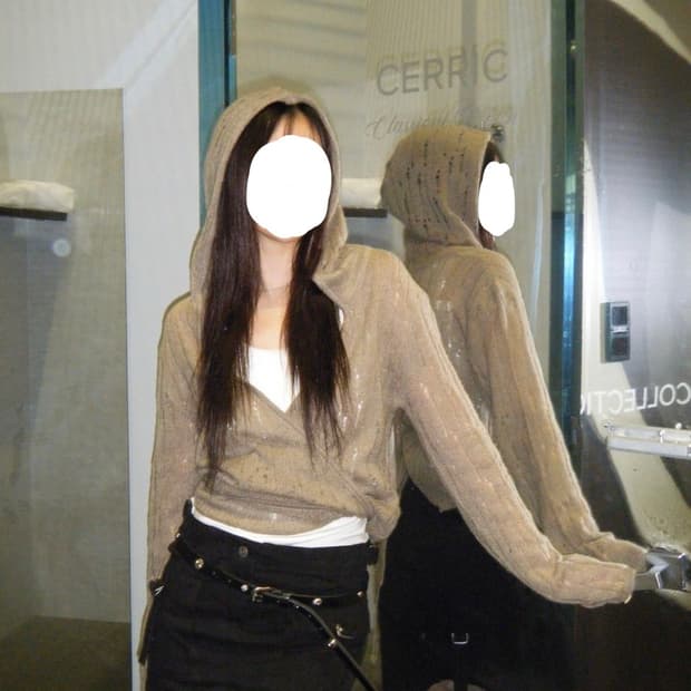 erratic scotch hoodie lap cardigan brown