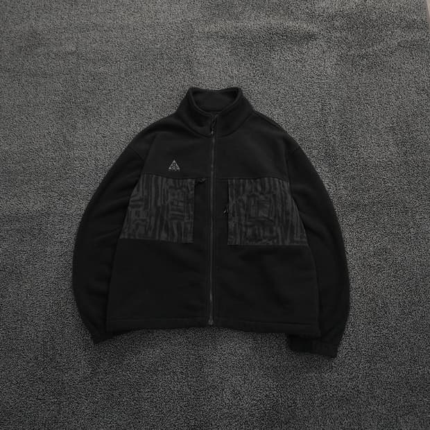 나이키 acg 마이크로 플리스 자켓 블랙 카모