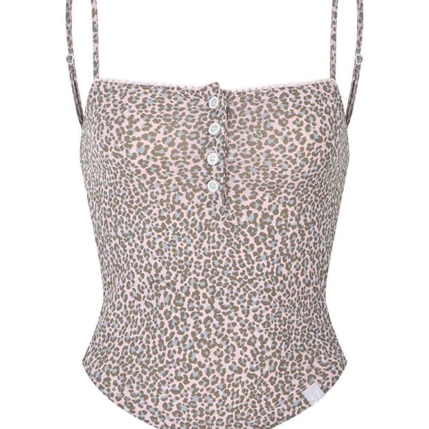 플리즈노팔로우 Riri Leopard Lace Top Pink