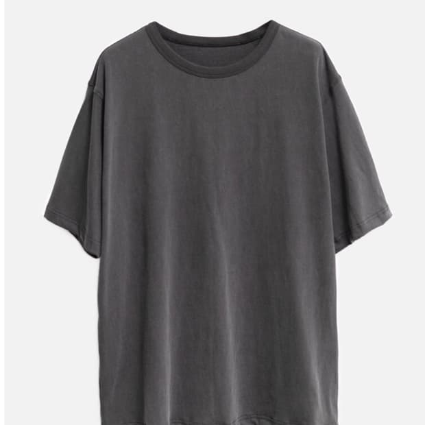 고낙 워시드 하프 슬리브 washed half sleeve 차콜