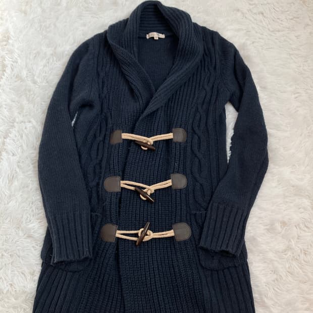 빈티지 네이비 떡볶이 니트 코트 y2k 스트릿 갸루 펑키 일본빈티지70