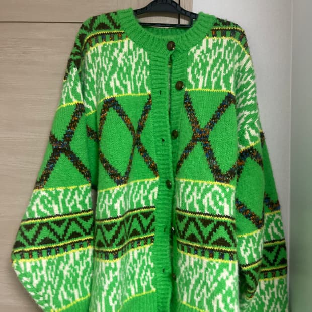 그린버터 오버핏 가디건