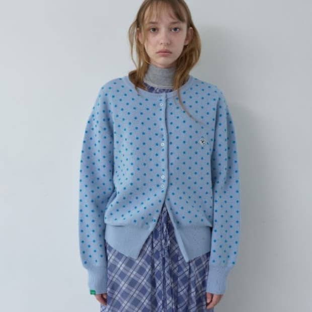 노콘텐츠 도트 울 가디건