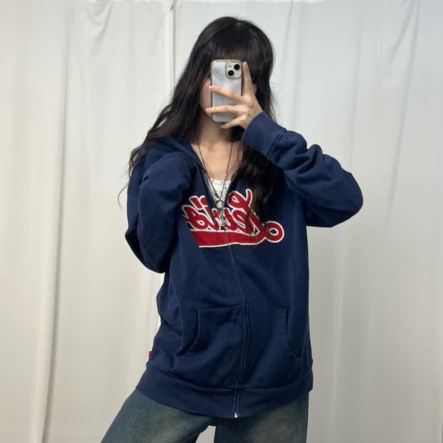 Levi’s navy hood zip-up
