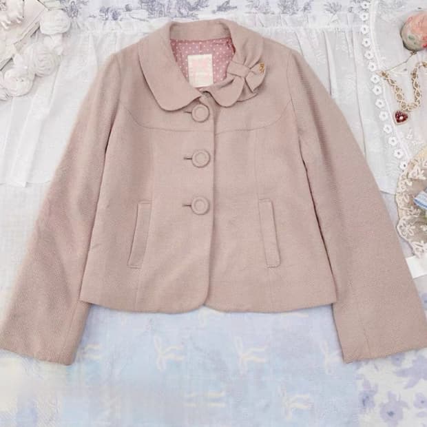 윌셀렉션 로디스포토깔 카라리본 울자켓 숏코트 라떼갸루 히메갸루 리즈리사