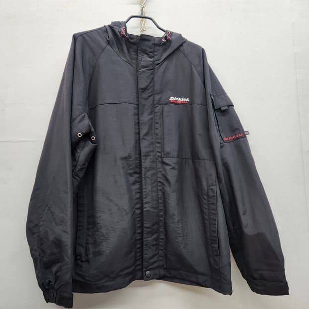 올드스쿨 디키즈 로고 사이드포켓 후드 스트링 바람막이 L(XL)