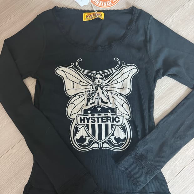 히스테릭글래머 레이스 긴팔 슬리브 티셔츠 