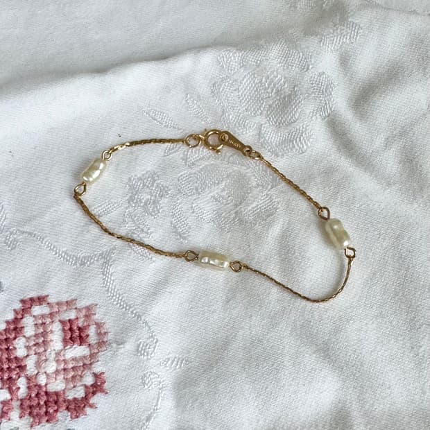 미국 빈티지 진주 트림 브레이슬렛