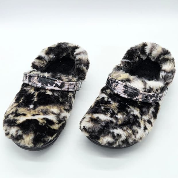  크록스 클래식 퍼 슈어 클로그 블랙 멀티 (M5 W7) 