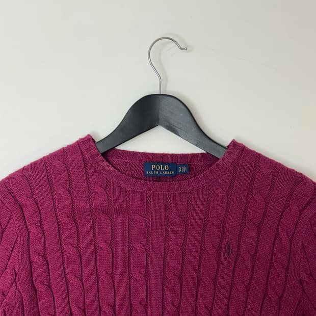 Polo 폴로 랄프로렌 퍼플 케이블 니트 