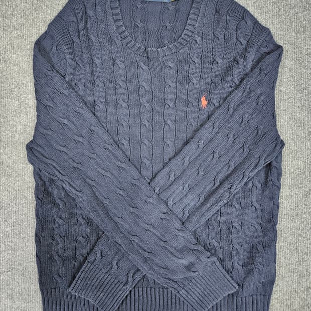 폴로 랄프로렌 네이비 꽈배기 니트 L(급처)