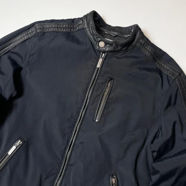 캘빈클라인 차이나넥 바이커 나일론 레더 자켓 PN9392