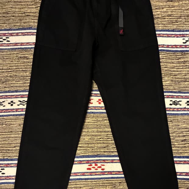 (M~L)그라미치 루즈 테이퍼드핏 치노 퍼티그팬츠 블랙