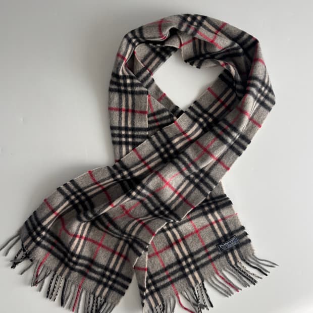 Burberry 버버리 그레이 노바체크 캐시미어 머플러