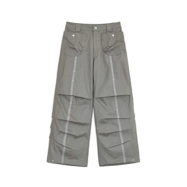 [M] 허그유어스킨 스타 스터드 라인 팬츠 그레이