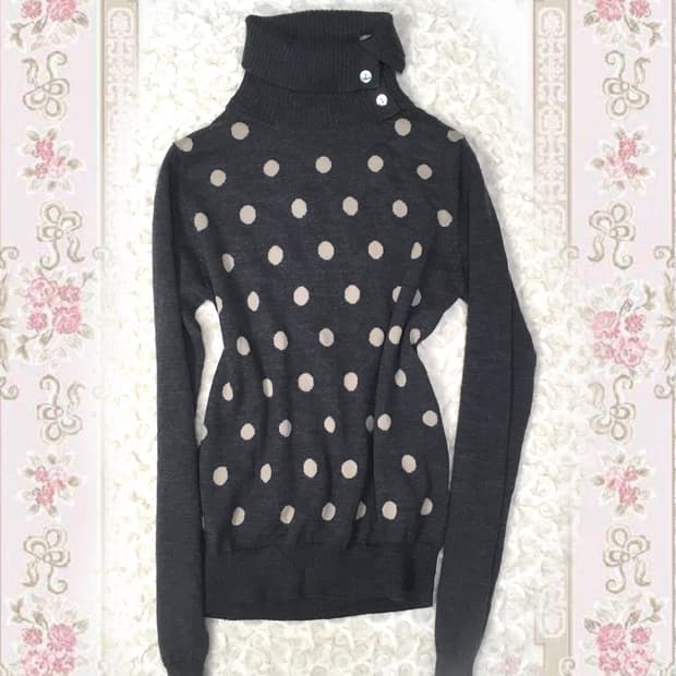 jpn vintage charcoal dot pullover knit
