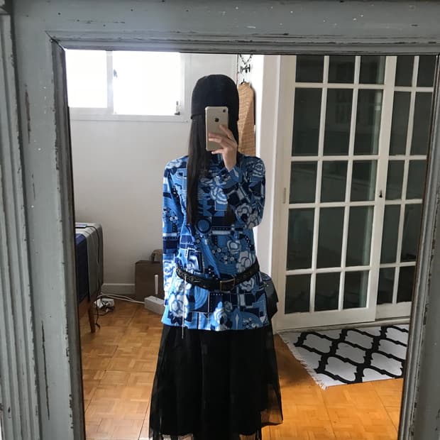 vintage turtle neck pattern top
