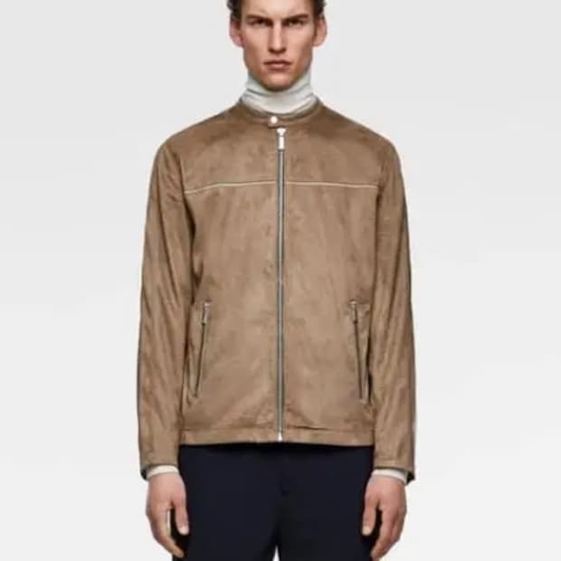 자라 스웨이드 자켓 집업 점퍼 브라운 S