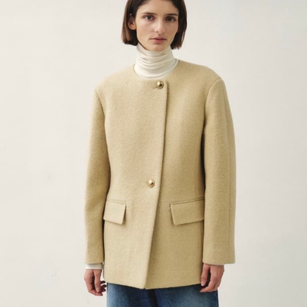 Mohan 노카라 부클 울 자켓