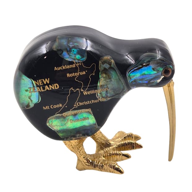 80s 뉴질랜드 파우아 자개 키위새 오브제