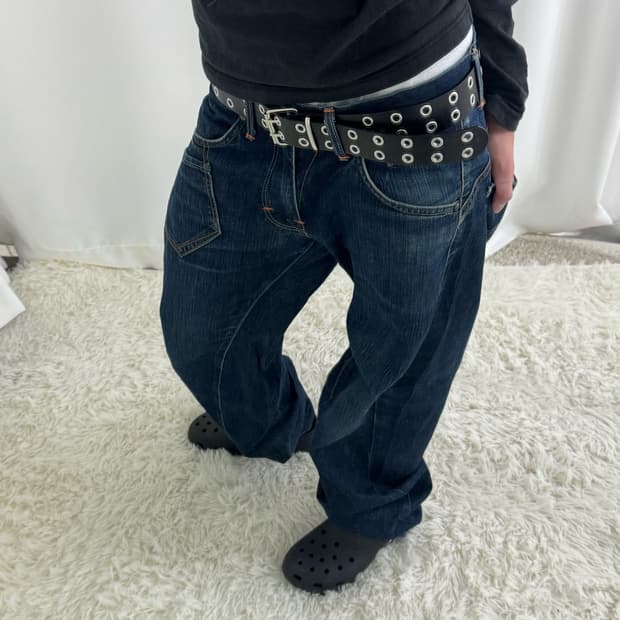세미와이드 디테일 일자핏 청팬츠
