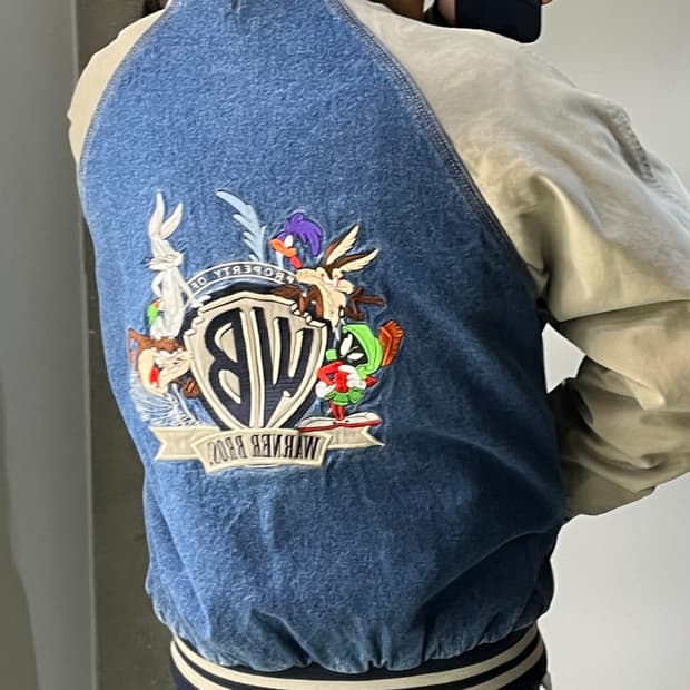 워너브라더스 루니툰즈 데님 바시티 자켓