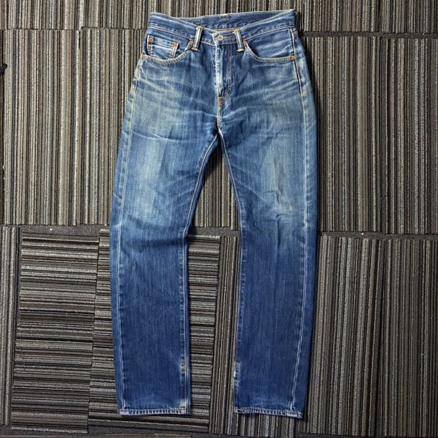 리바이스 505 중청 워싱 스트레이트 데님팬츠