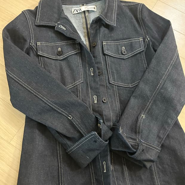 자라 빈티지 청자켓 