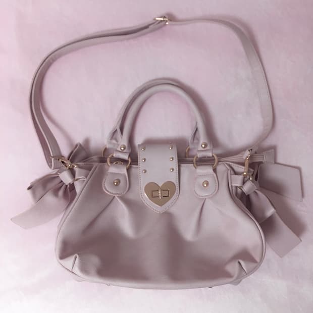 히메갸루 연핑크 하트 리본 토트백 크로스백 리즈리사 트랄라라 디어리