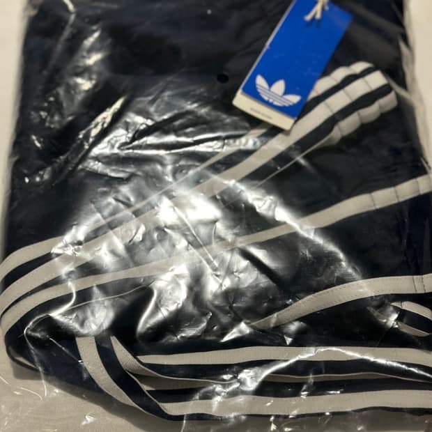 아디다스 새틴 와이드 레그 팬츠 네이비