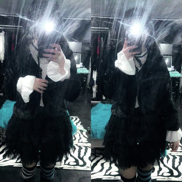 간절기 퍼자켓 블랙