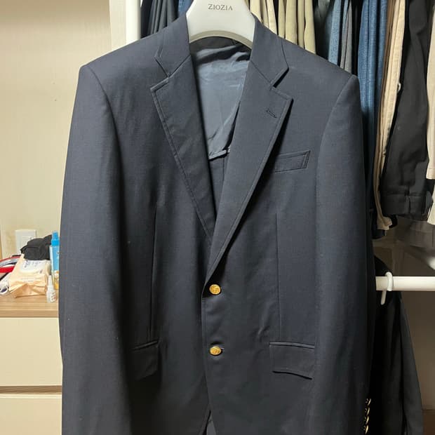 브룩스 브라더스 남성 네이비 블레이저 38 REG