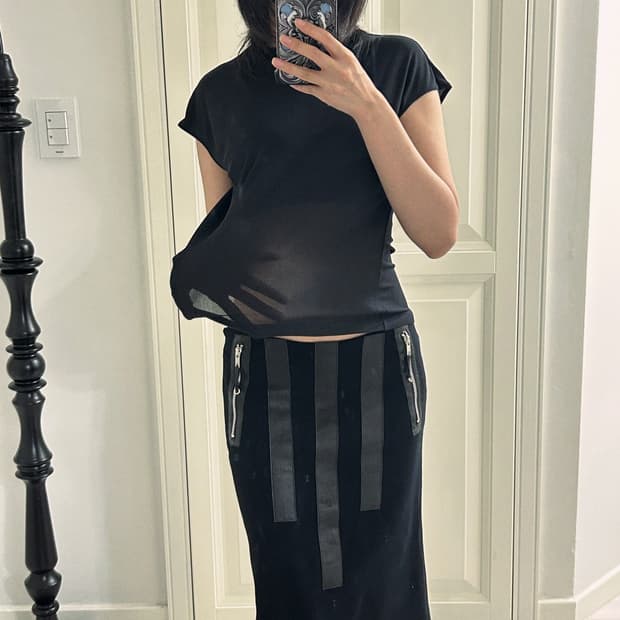 Black Sheer Blouse (pinore) / 빈티지 블라우스