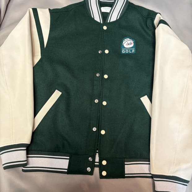 카카오프렌즈 그린 울 바시티 자켓