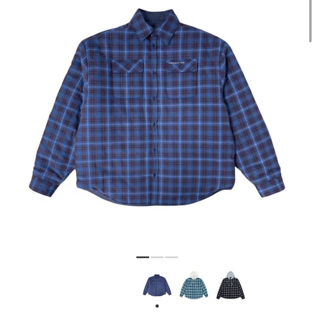 (1) 프로젝트gr 리버시블 패디드 체크셔츠 네이비