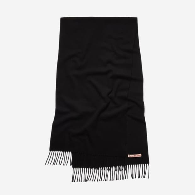 아크네 캐나다 내로우 울 머플러 블랙 OS