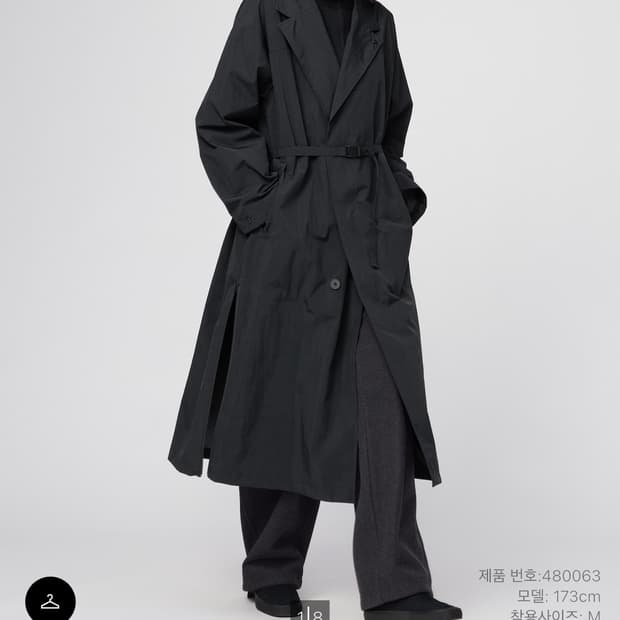 유니클로 싱글브레스트롱코트