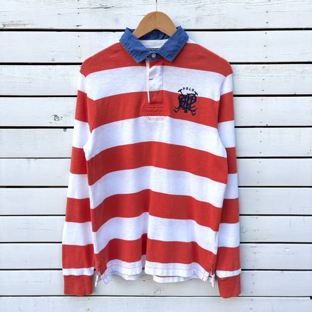 Polo 폴로 스트라이프 럭비티 롱슬리브