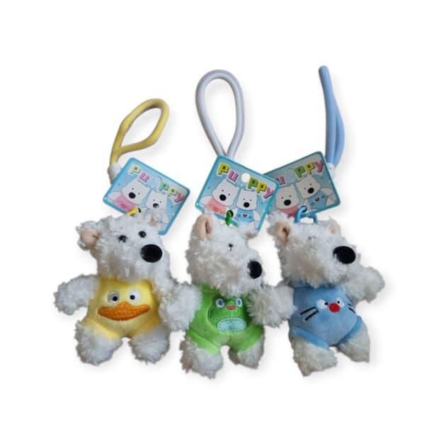 강아지인형키링 3개일괄