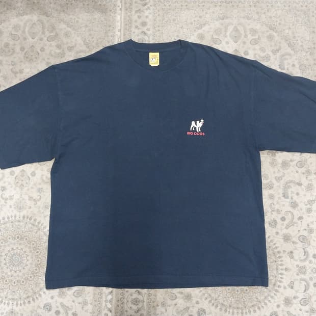 90s BIG DOGS 빅독스 스우시 강아지 네이비 반팔티 3XL