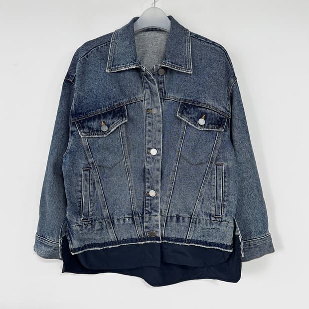 구호 22 배색 트러커 데님 재킷