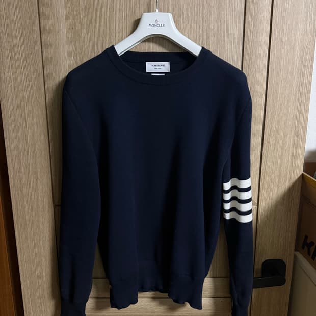 톰브라운 사선완장 밀라노스티치 금장 니트 네이비 5