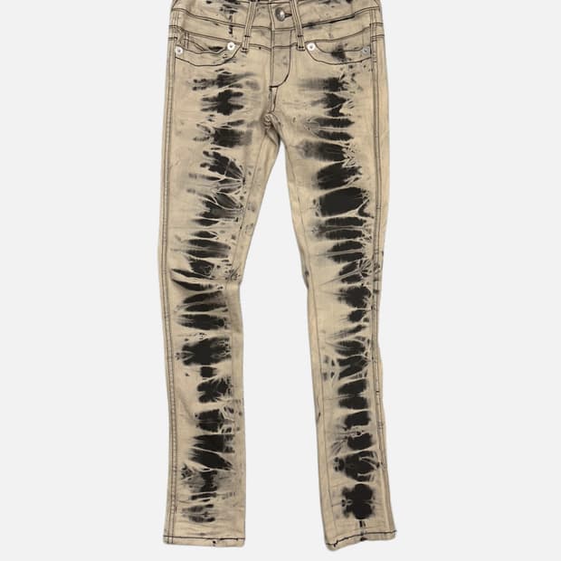 grunge dyed low-rise slim jean