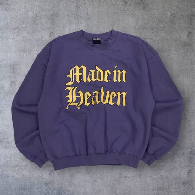 스컬프터 퍼플 컬러 빅로고 맨투맨